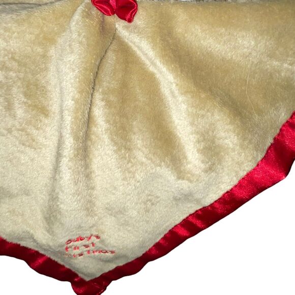 Baby Essentials Reindeer Lovey Security Blanket Rattle Satin 1st Christmas 14” - Picture 6 of 12